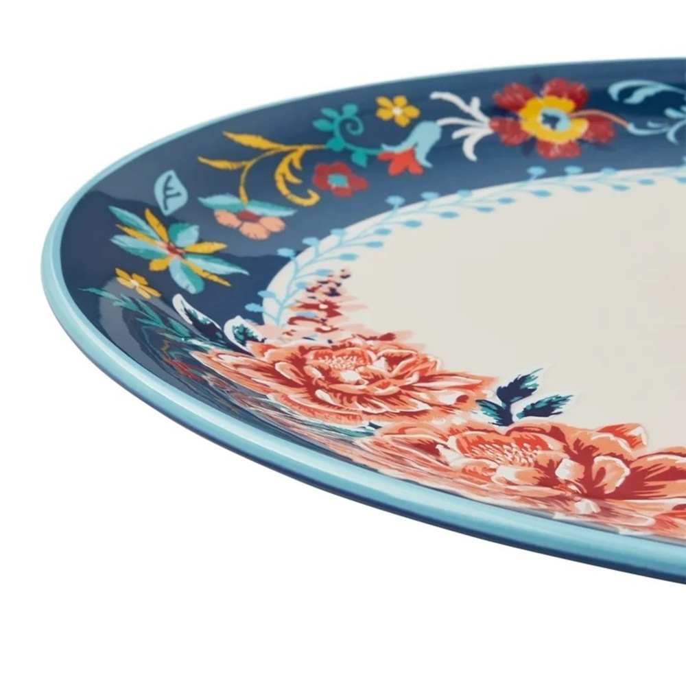 The Pioneer Woman Keepsake Floral Stoneware Serve Platter. - Picture 4 of 6